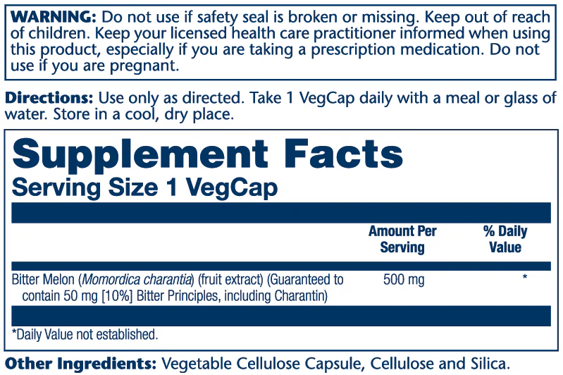 Bitter Melon Fruit Extract 10%, 500mg - Image 2