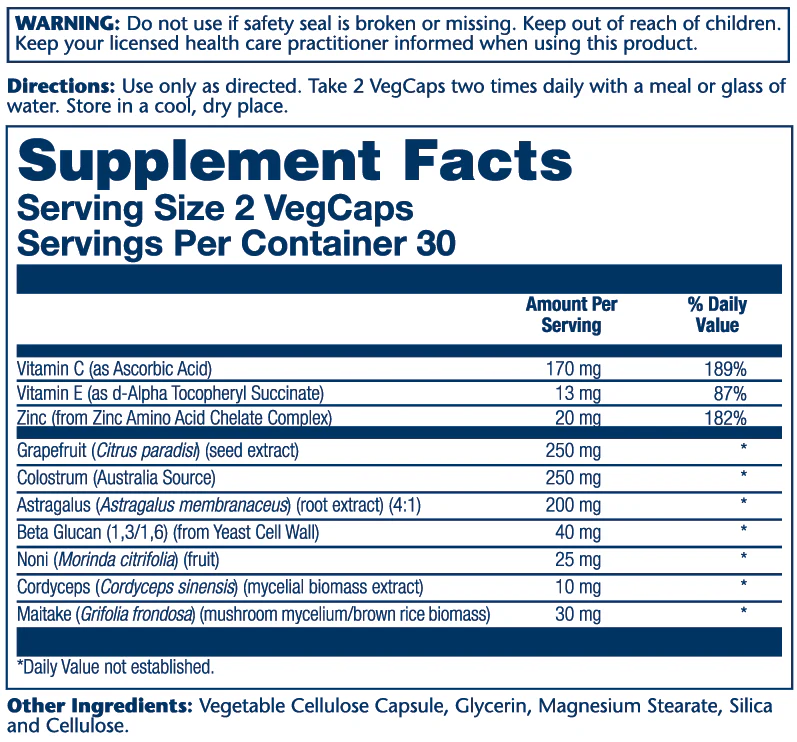 Grapefruit Seed Extract With Zinc, Betaglucan & Astragalus - Image 2