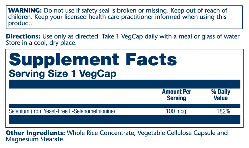 Selenium 100mcg, Yeast-Free - Image 2